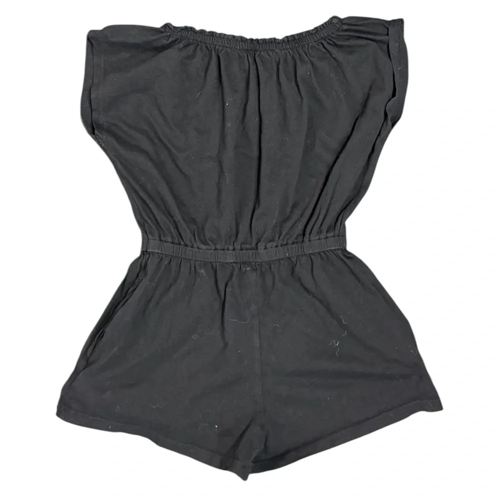 Old Navy | Girls Short Pant Short Sleeve Romper Ruched Neck Black, Size M (8)